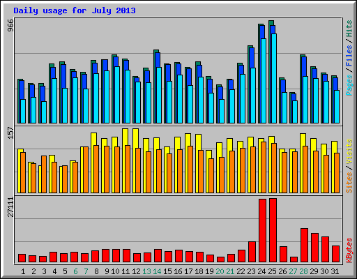 Daily usage for July 2013