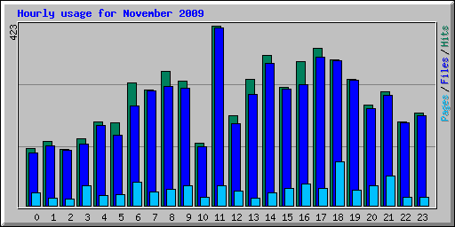 Hourly usage for November 2009