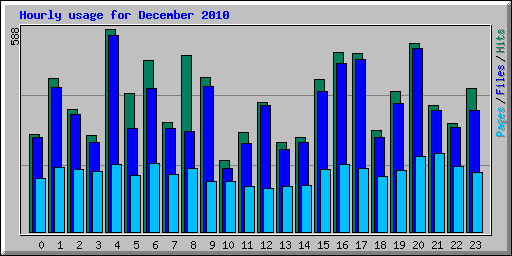 Hourly usage for December 2010