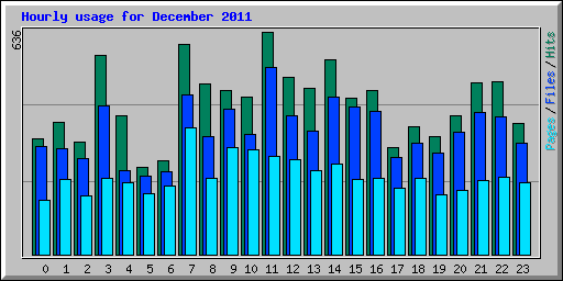 Hourly usage for December 2011