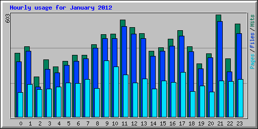 Hourly usage for January 2012