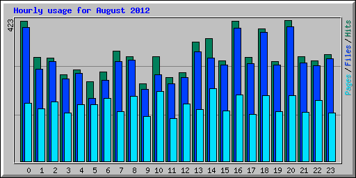 Hourly usage for August 2012