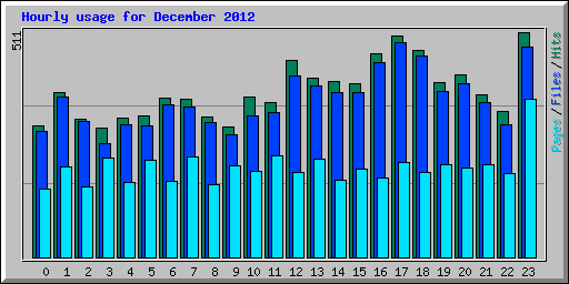 Hourly usage for December 2012