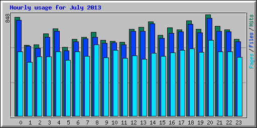 Hourly usage for July 2013