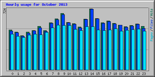 Hourly usage for October 2013