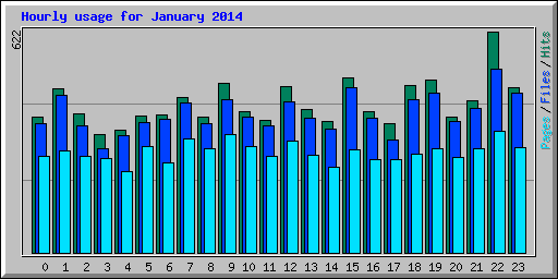 Hourly usage for January 2014