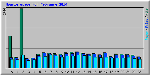 Hourly usage for February 2014