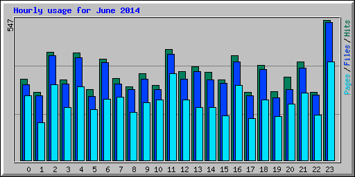 Hourly usage for June 2014