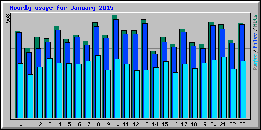 Hourly usage for January 2015