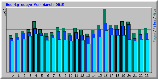 Hourly usage for March 2015