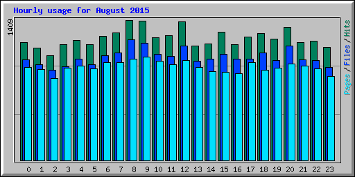 Hourly usage for August 2015