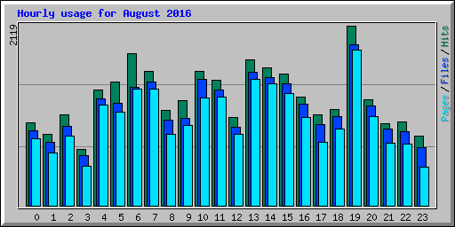 Hourly usage for August 2016