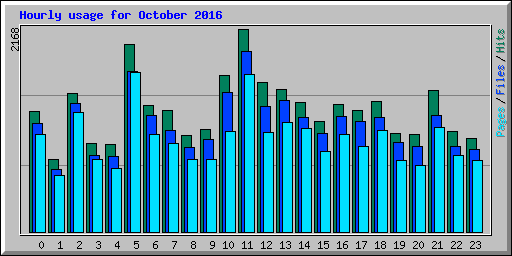 Hourly usage for October 2016