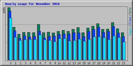 Hourly usage for November 2016