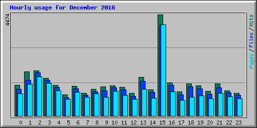 Hourly usage for December 2016