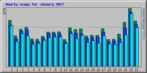 Hourly usage for January 2017