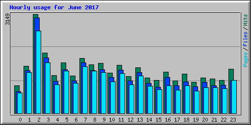 Hourly usage for June 2017