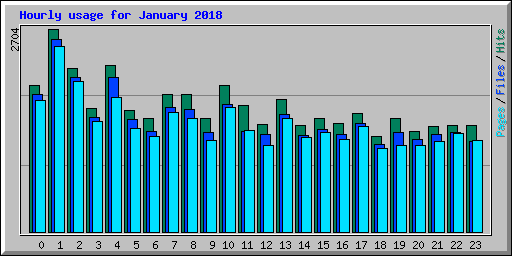 Hourly usage for January 2018